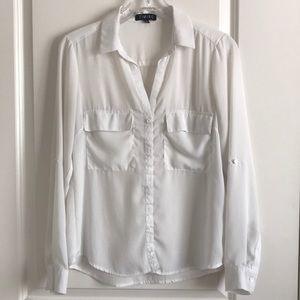 Classic white button down.